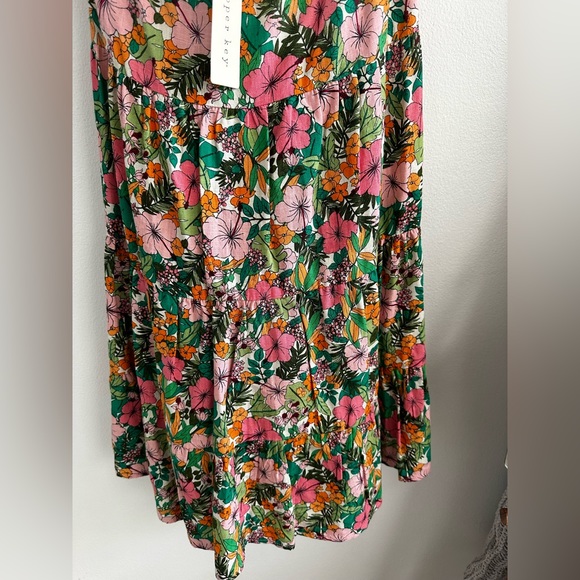 NWT boho cotton tropical floral cotton dress - Picture 4 of 8